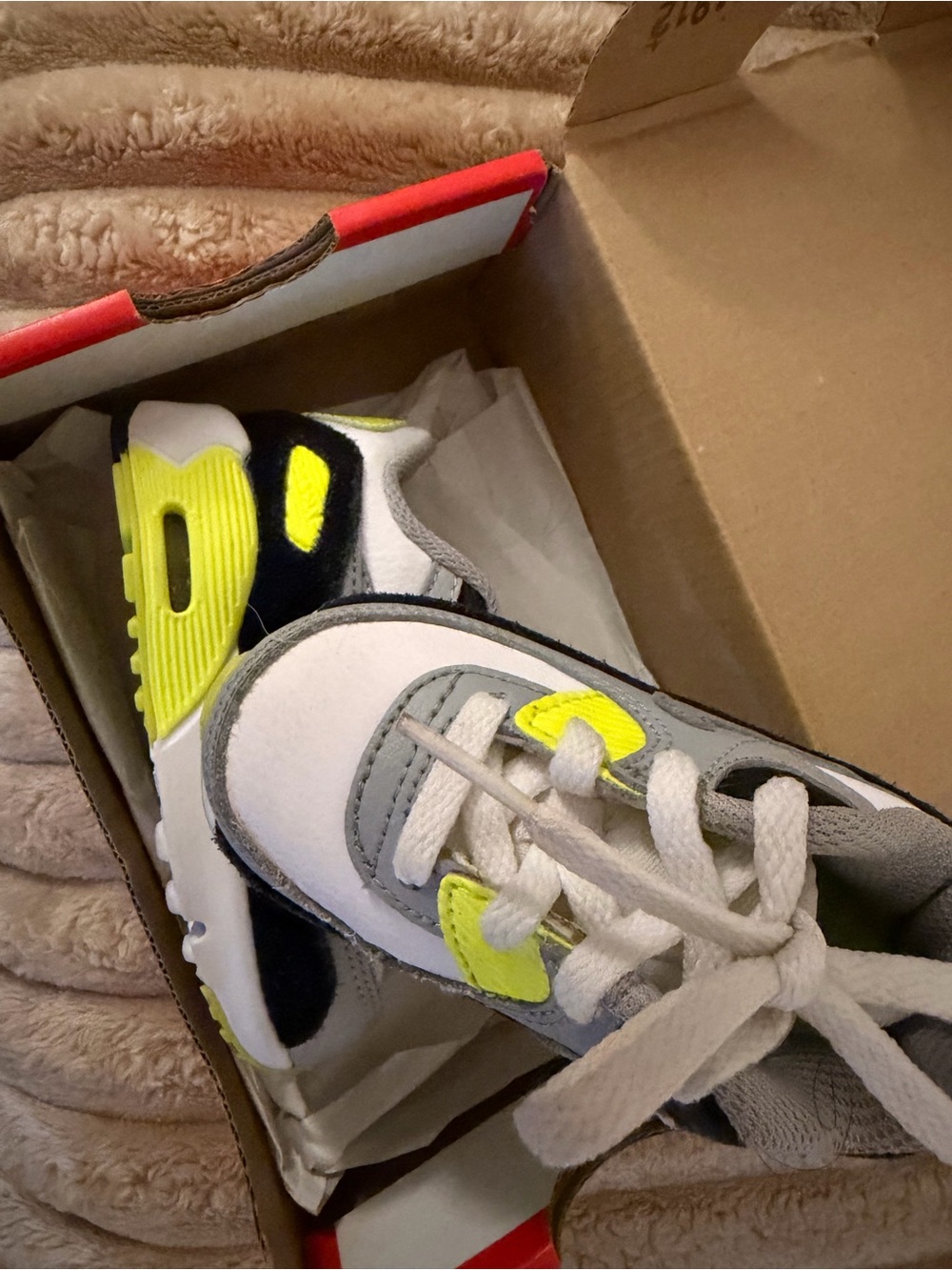Nike Kids Neon Yellow Gray Black Athletic Sneakers - Picture 3 of 3